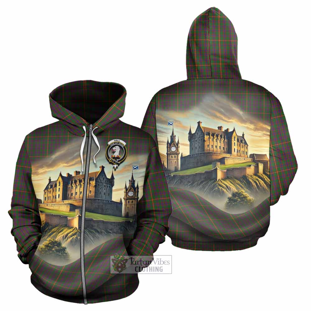 Tartan Vibes Clothing Hall Tartan Family Crest Hoodie with Scottish Ancient Castle Style