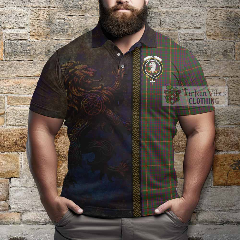 Tartan Vibes Clothing Hall Tartan Family Crest Polo Shirt Alba Gu Brath Be Brave Lion Ancient Style