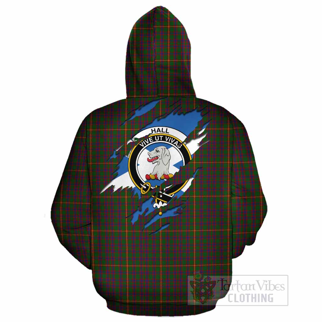 Hall Clan Crest In Me Tartan Cotton Hoodie Scotland Flag Style