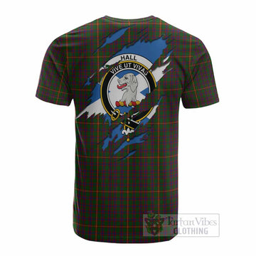 Hall Clan Crest In Me Tartan Cotton T-shirt Scotland Flag Style