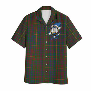 Hall Clan Crest In Me Tartan Hawaiian Shirt Scotland Flag Style