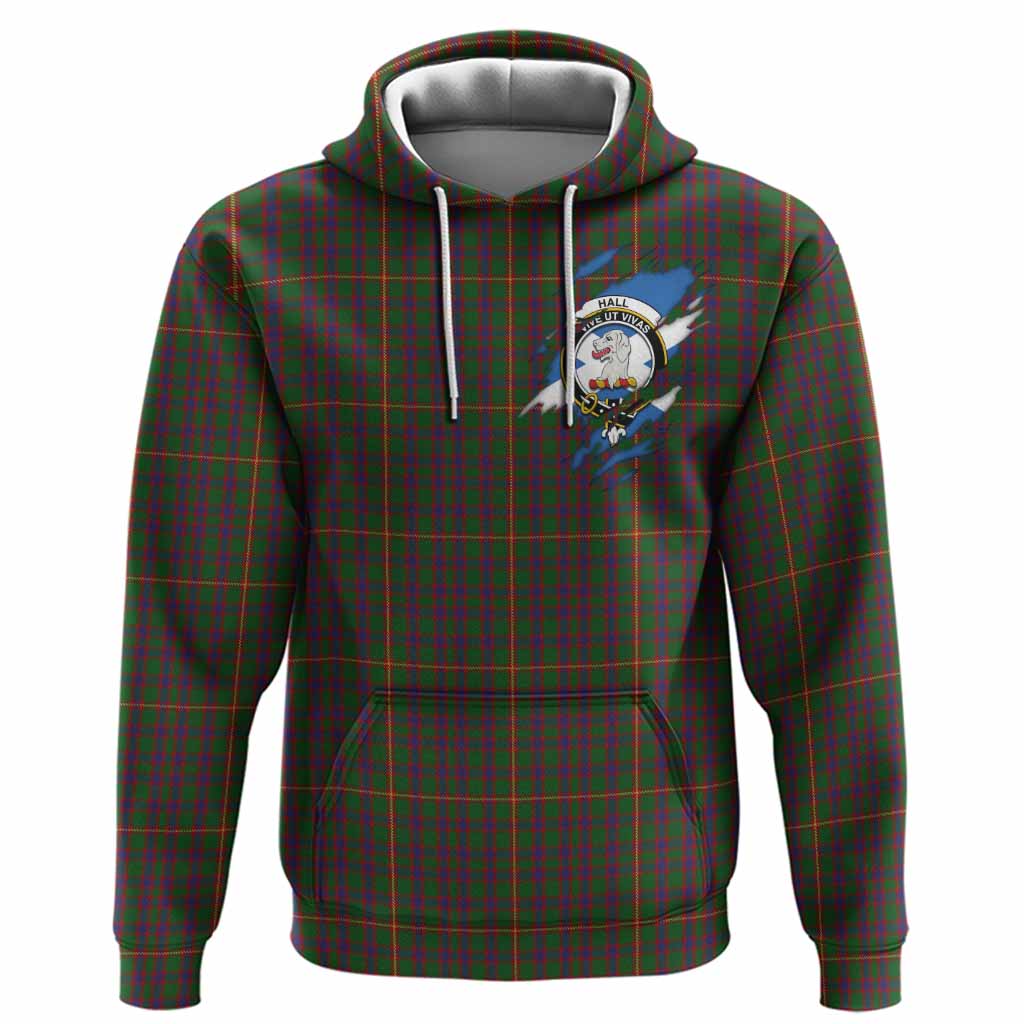 Hall Clan Crest In Me Tartan Hoodie Scotland Flag Style