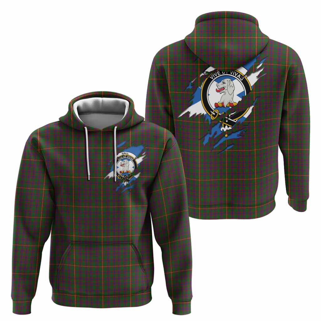 Hall Clan Crest In Me Tartan Hoodie Scotland Flag Style