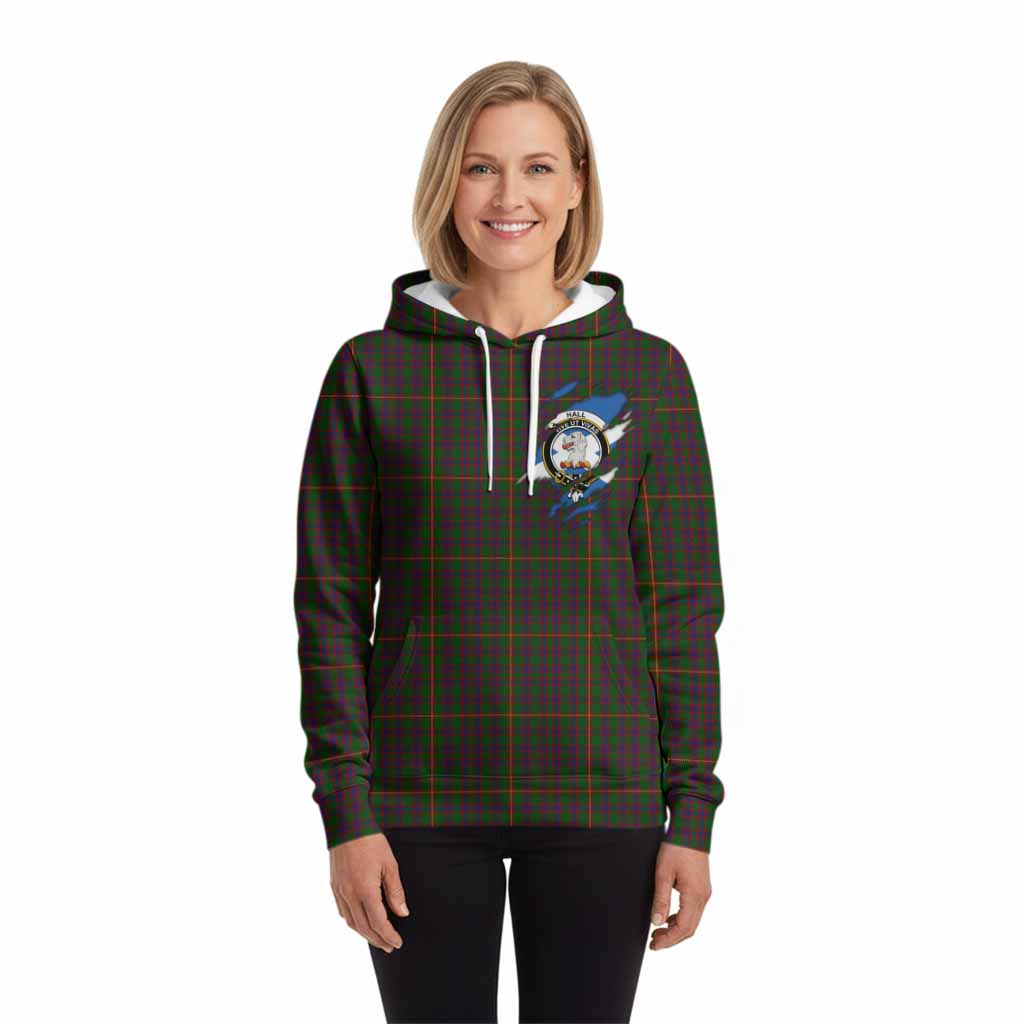 Hall Clan Crest In Me Tartan Hoodie Scotland Flag Style