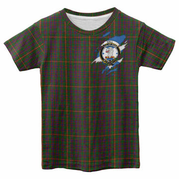 Hall Clan Crest In Me Tartan Kid T-shirt Scotland Flag Style