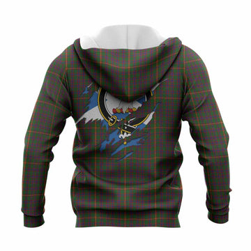 Hall Clan Crest In Me Tartan Knitted Hoodie Scotland Flag Style