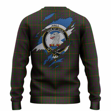 Hall Clan Crest In Me Tartan Knitted Sweater Scotland Flag Style