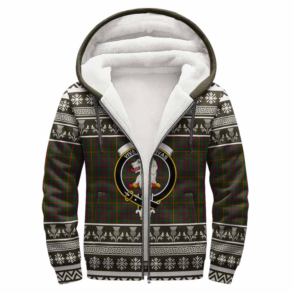 Hall Clan Tartan Christmas Fleece Hoodie with Family Crest - Tartan Vibes Clothing