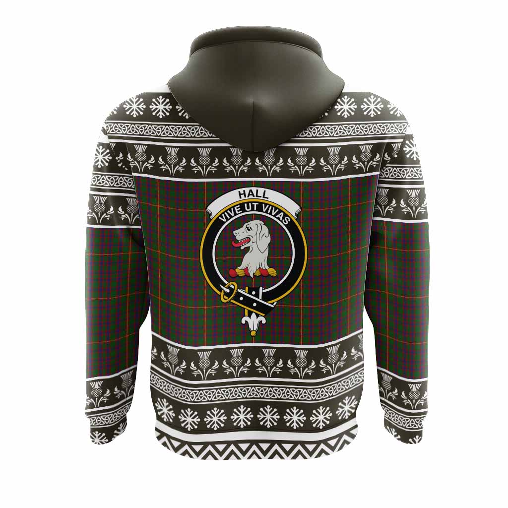 Hall Clan Tartan Christmas Hoodie with Family Crest - Tartan Vibes Clothing