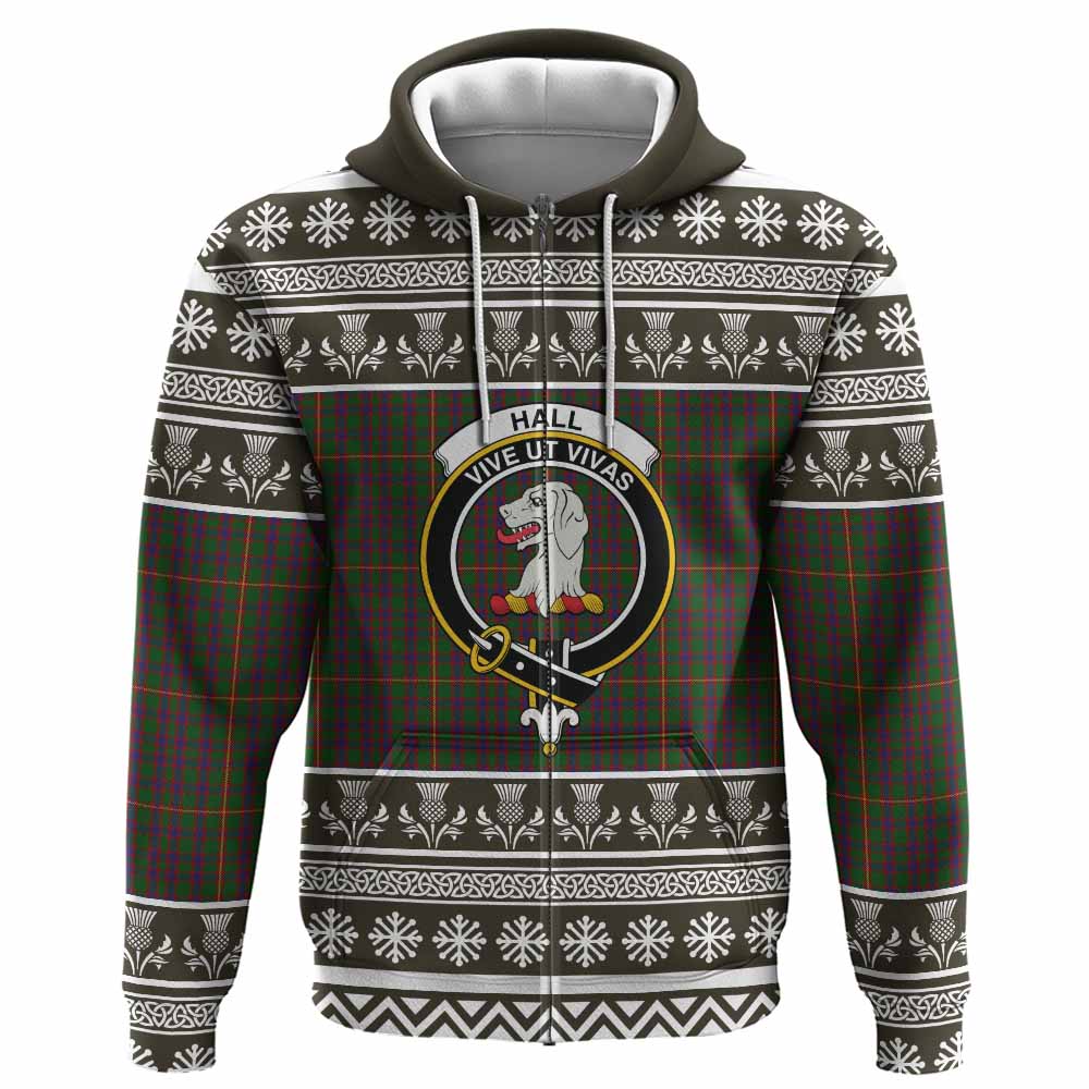 Hall Clan Tartan Christmas Hoodie with Family Crest - Tartan Vibes Clothing