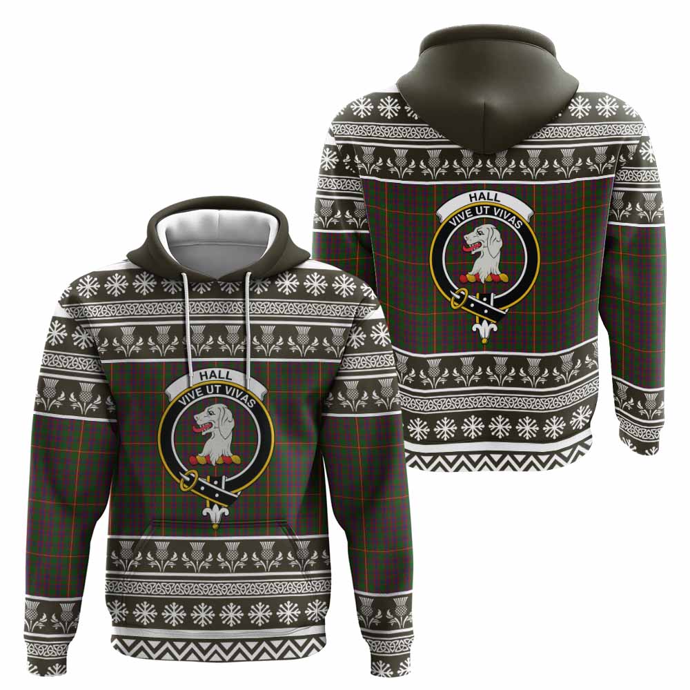 Hall Clan Tartan Christmas Hoodie with Family Crest - Tartan Vibes Clothing