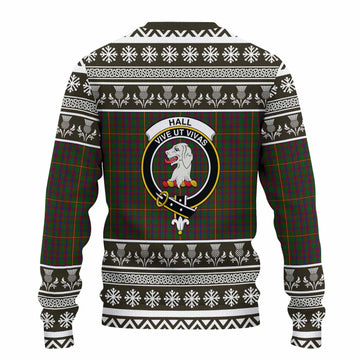 Hall Clan Tartan Christmas Ugly Sweater with Family Crest