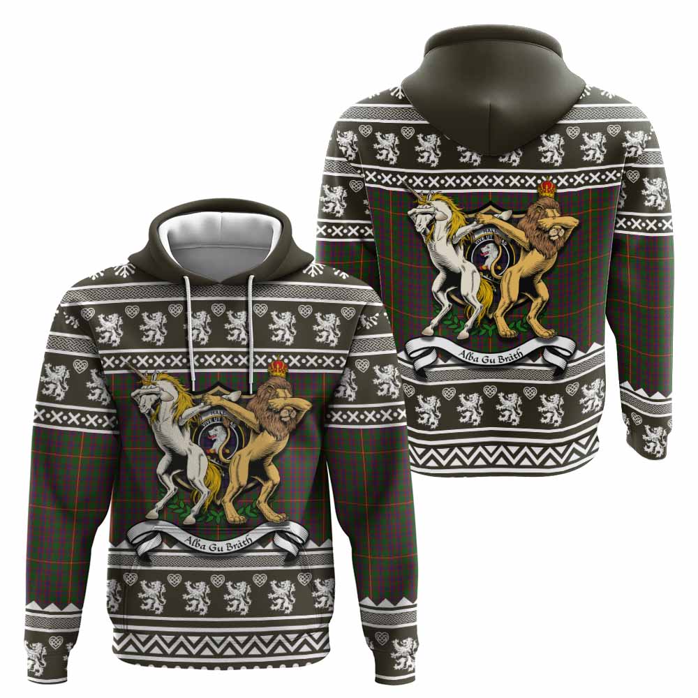 Hall Clan Tartan Crest Christmas Hoodie Coat of Arms Funny Style - Tartan Vibes Clothing