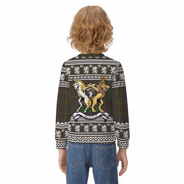 Hall Clan Tartan Crest Christmas Kid Ugly Sweatshirt Coat of Arms Funny Style