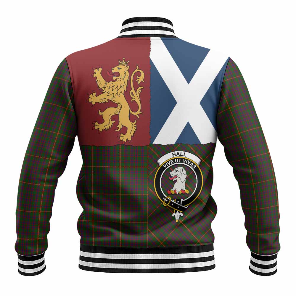 Hall Crest Tartan Baseball Jacket with Lion Rampant Saltire Style