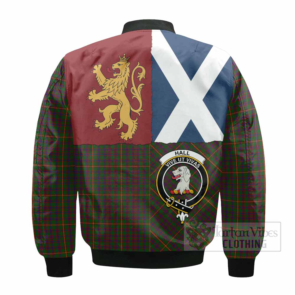 Hall Crest Tartan Bomber Jacket with Lion Rampant Saltire Style