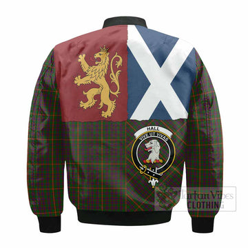 Hall Crest Tartan Bomber Jacket with Lion Rampant Saltire Style