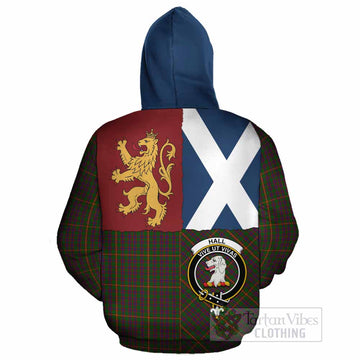 Hall Crest Tartan Cotton Hoodie with Lion Rampant Saltire Style
