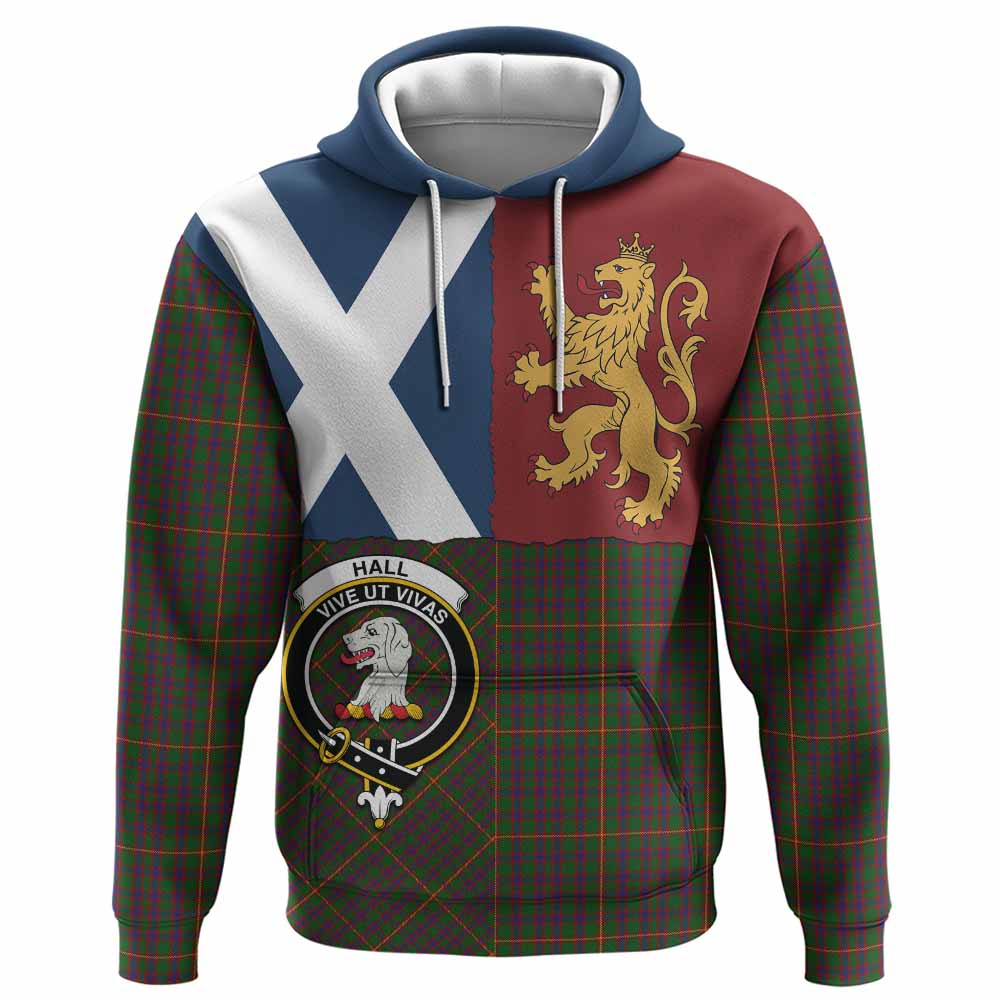 Hall Crest Tartan Hoodie with Lion Rampant Saltire Style