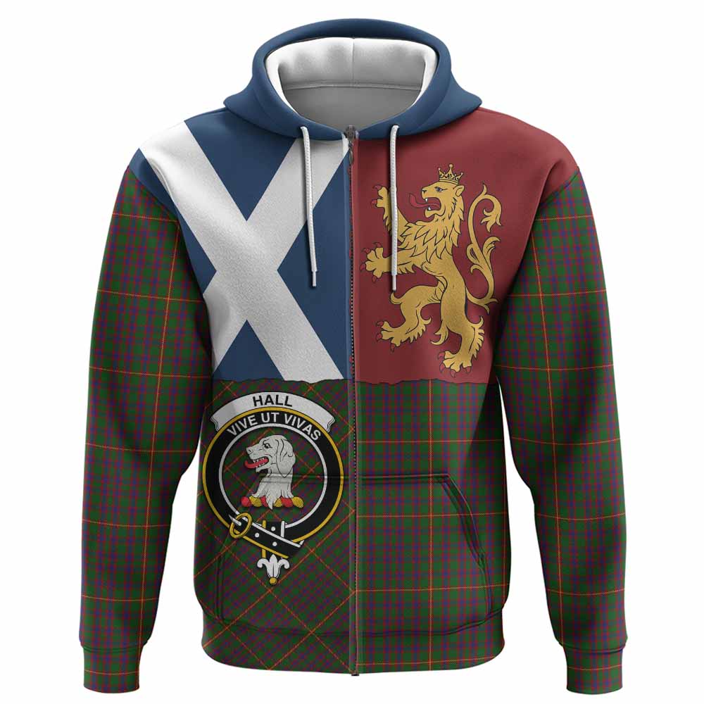 Hall Crest Tartan Hoodie with Lion Rampant Saltire Style