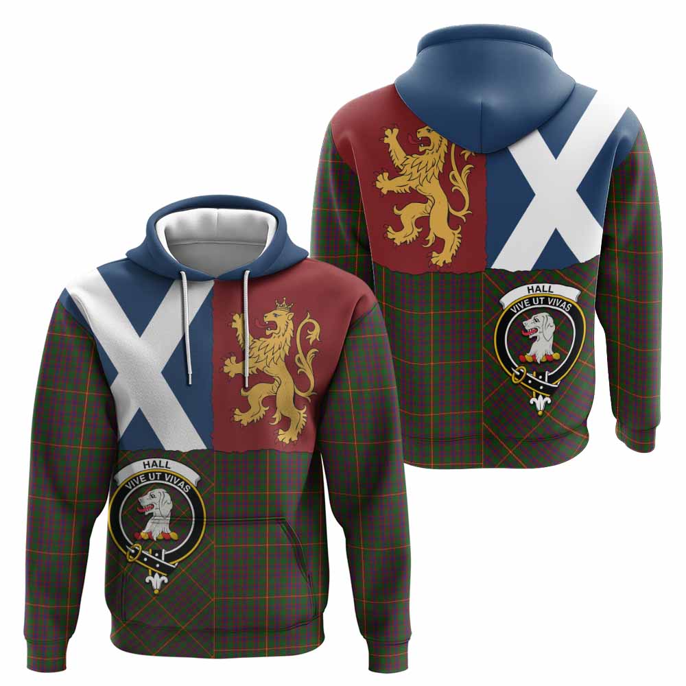 Hall Crest Tartan Hoodie with Lion Rampant Saltire Style