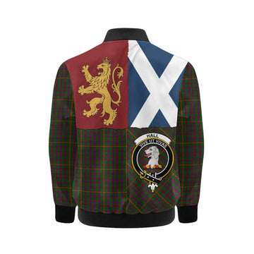 Hall Crest Tartan Kid Bomber Jacket with Lion Rampant Saltire Style