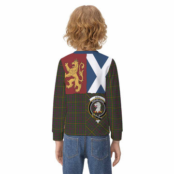 Hall Crest Tartan Kid Knitted Sweatshirt with Lion Rampant Saltire Style