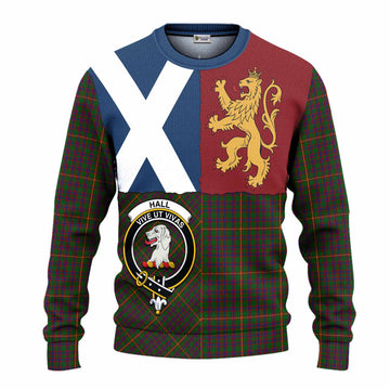 Hall Crest Tartan Knitted Sweater with Lion Rampant Saltire Style