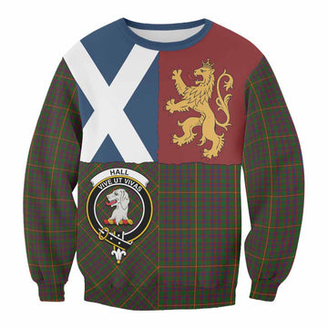 Hall Crest Tartan Sweatshirt with Lion Rampant Saltire Style