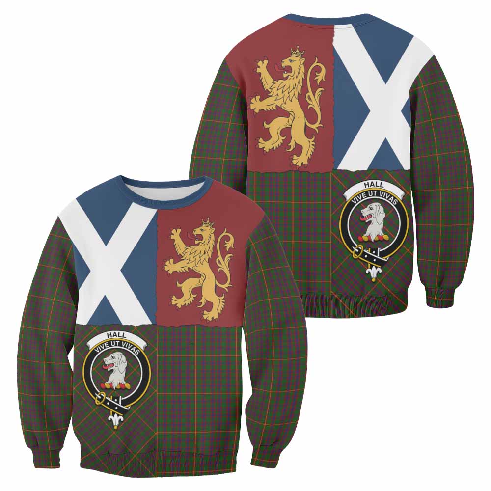Hall Crest Tartan Sweatshirt with Lion Rampant Saltire Style