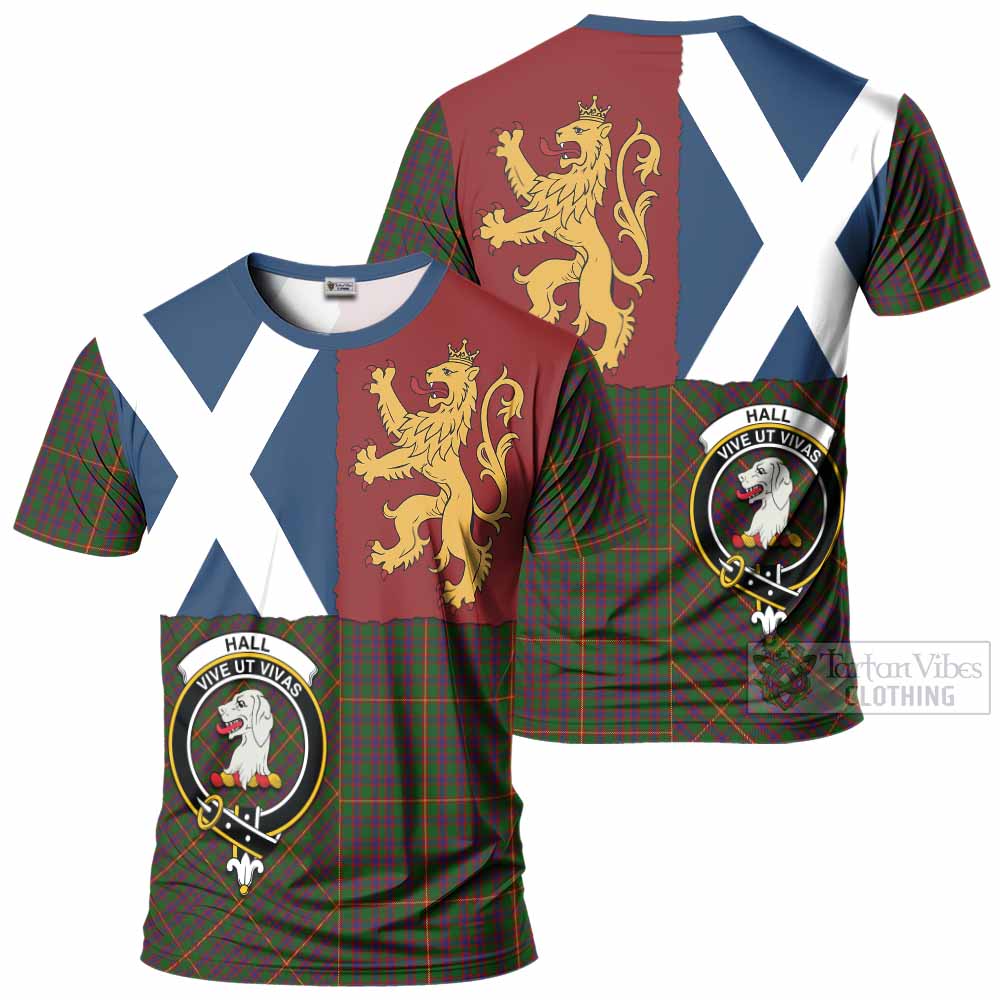 Hall Crest Tartan T-Shirt with Lion Rampant Saltire Style