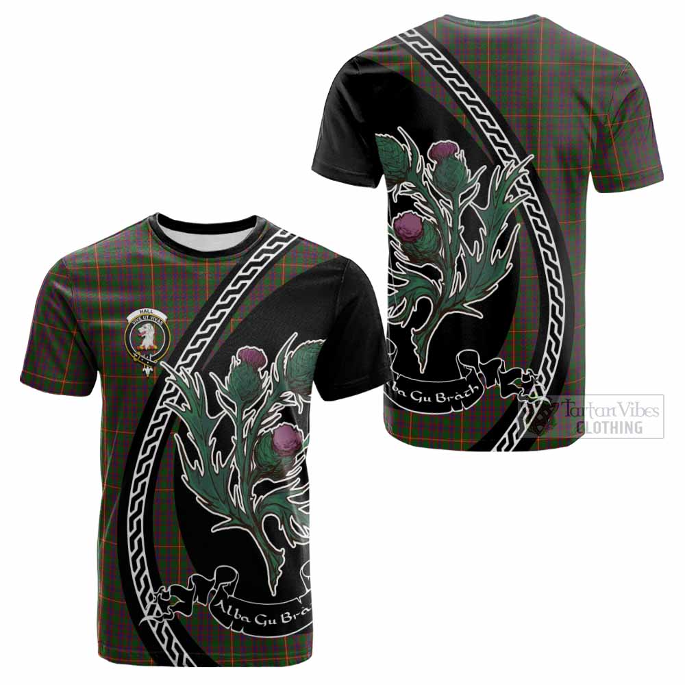 Hall Family Crest Tartan Cotton T-shirt Alba Thistle Inspired - Tartan Vibes Clothing