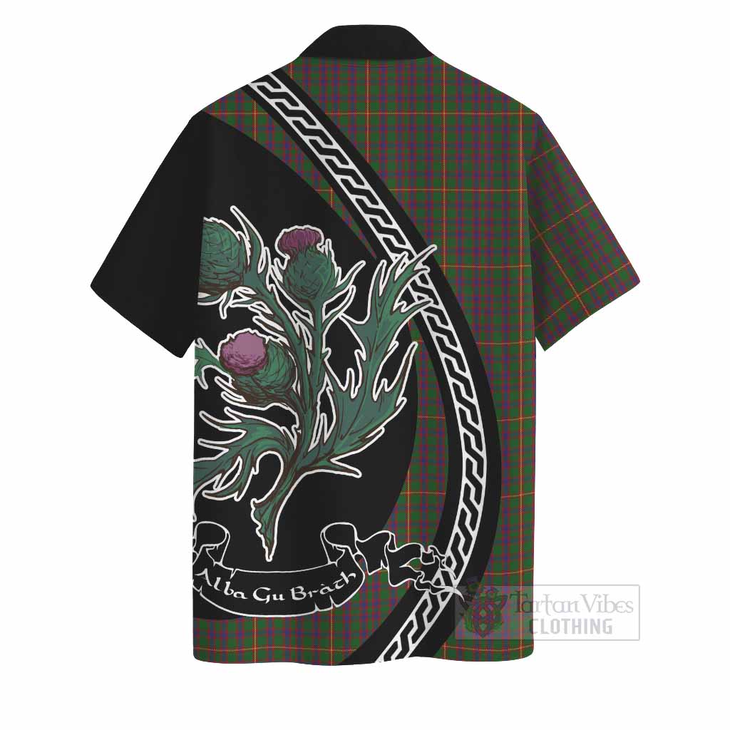 Hall Family Crest Tartan Hawaiian Shirt Alba Thistle Inspired - Tartan Vibes Clothing