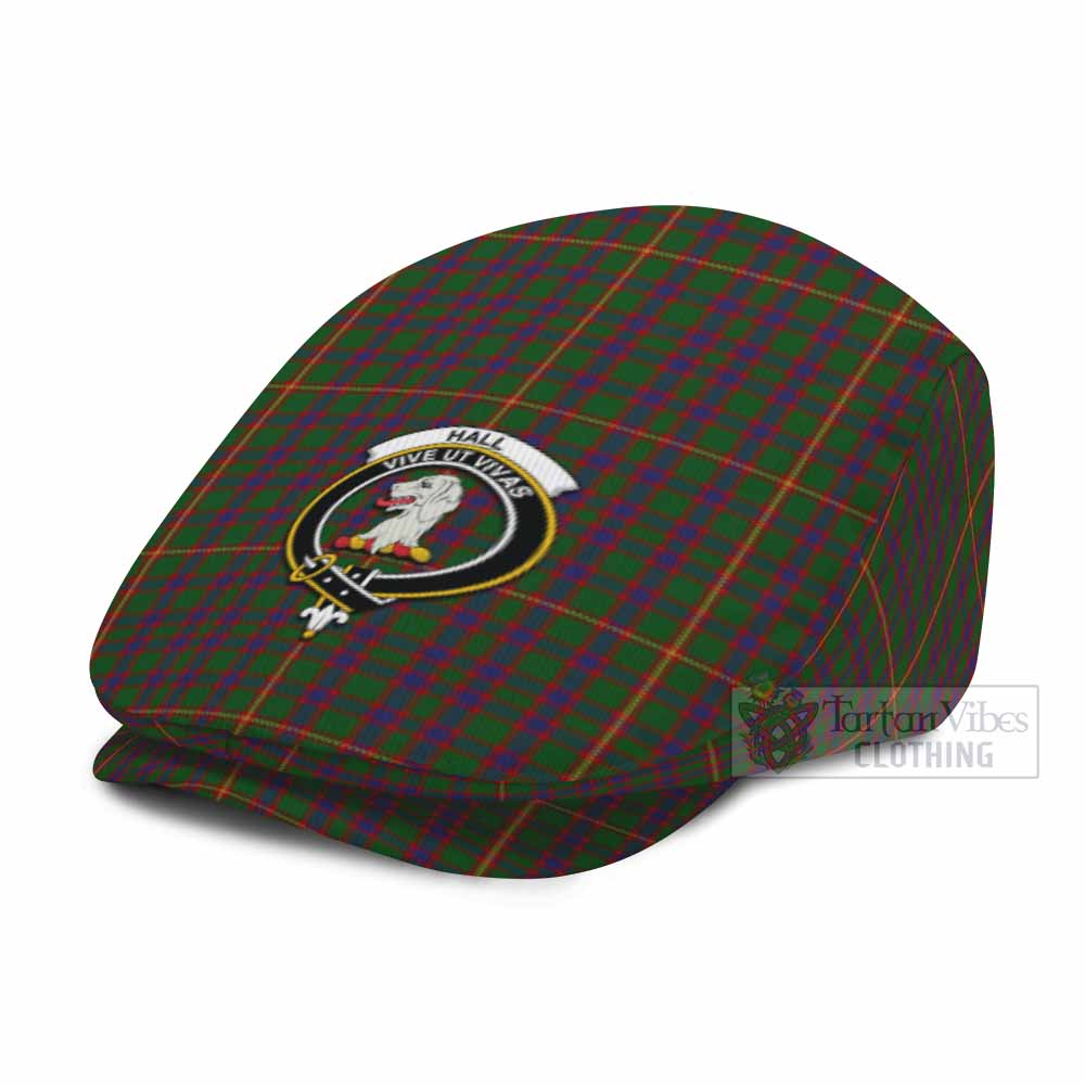 Hall Family Crest Tartan Jeff Cap, Tartan Flat Cap