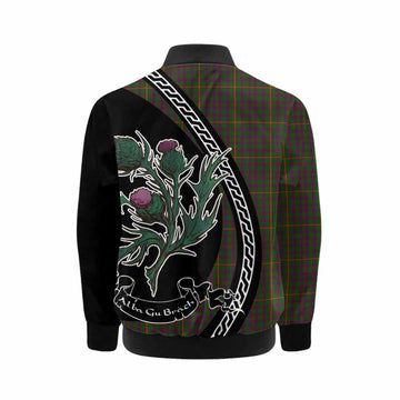 Hall Family Crest Tartan Kid Bomber Jacket Alba Thistle Inspired