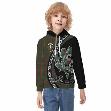 Hall Family Crest Tartan Kid Hoodie Alba Thistle Inspired
