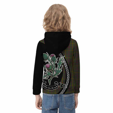 Hall Family Crest Tartan Kid Hoodie Alba Thistle Inspired