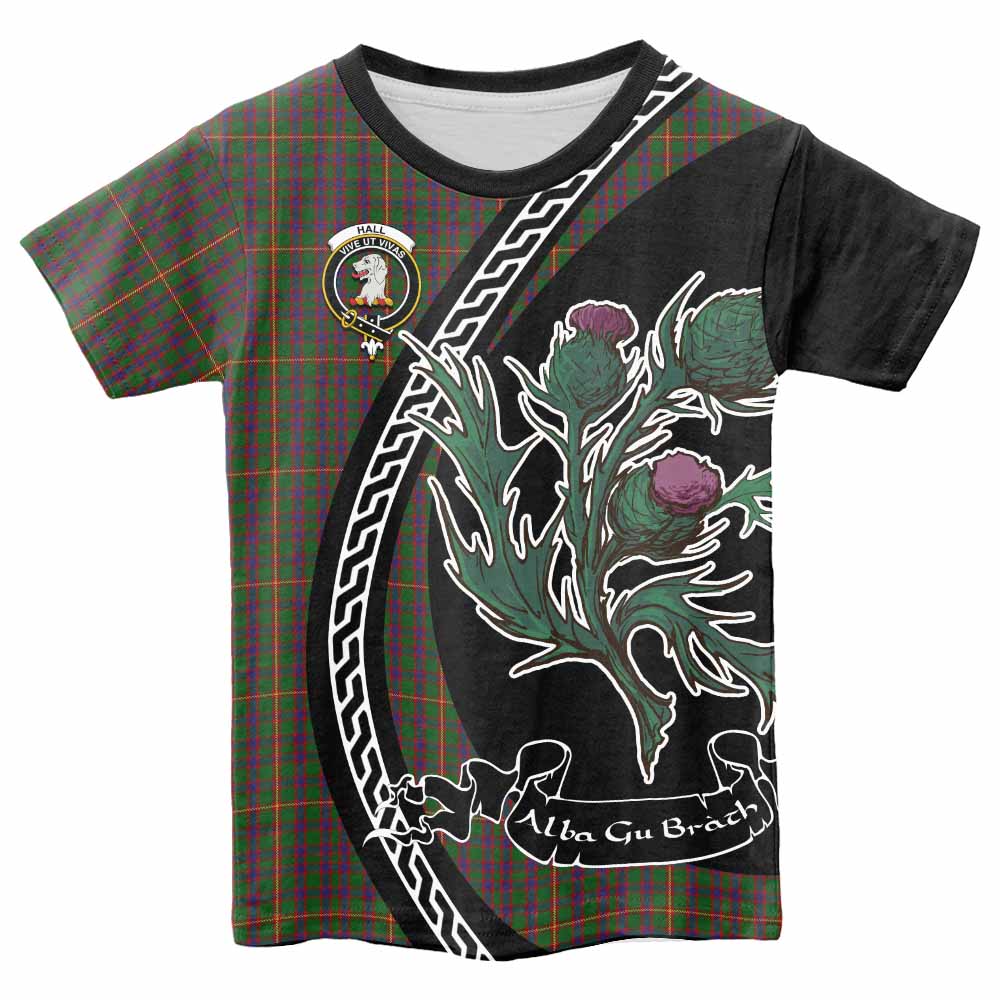 Hall Family Crest Tartan Kid T-shirt Alba Thistle Inspired - Tartan Vibes Clothing