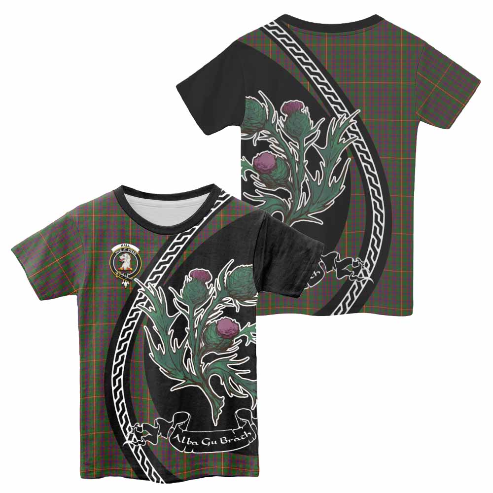 Hall Family Crest Tartan Kid T-shirt Alba Thistle Inspired - Tartan Vibes Clothing