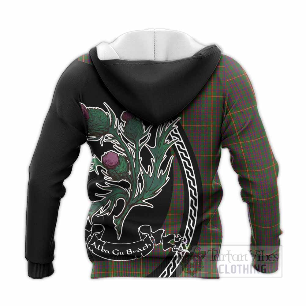 Hall Family Crest Tartan Knitted Hoodie Alba Thistle Inspired - Tartan Vibes Clothing