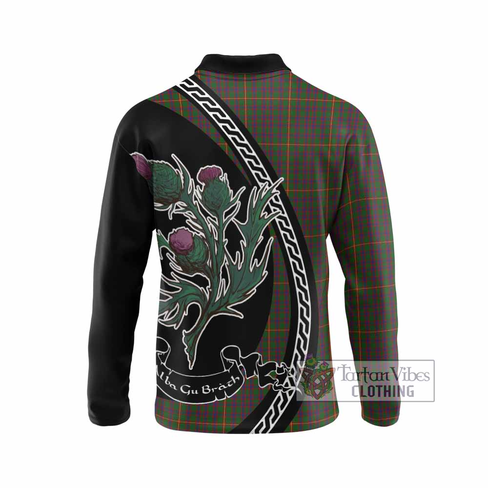 Hall Family Crest Tartan Long Sleeve Polo Shirt Alba Thistle Inspired - Tartan Vibes Clothing
