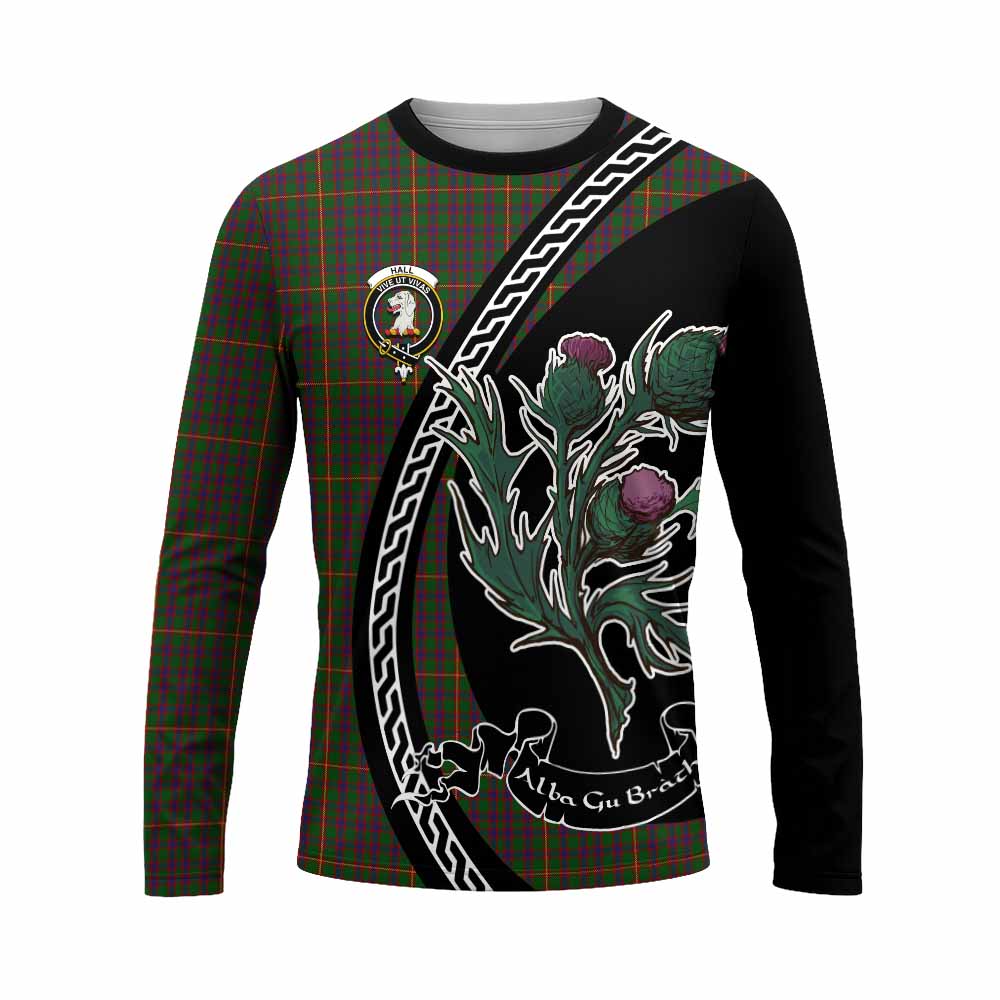 Hall Family Crest Tartan Long Sleeve T-Shirt Alba Thistle Inspired - Tartan Vibes Clothing