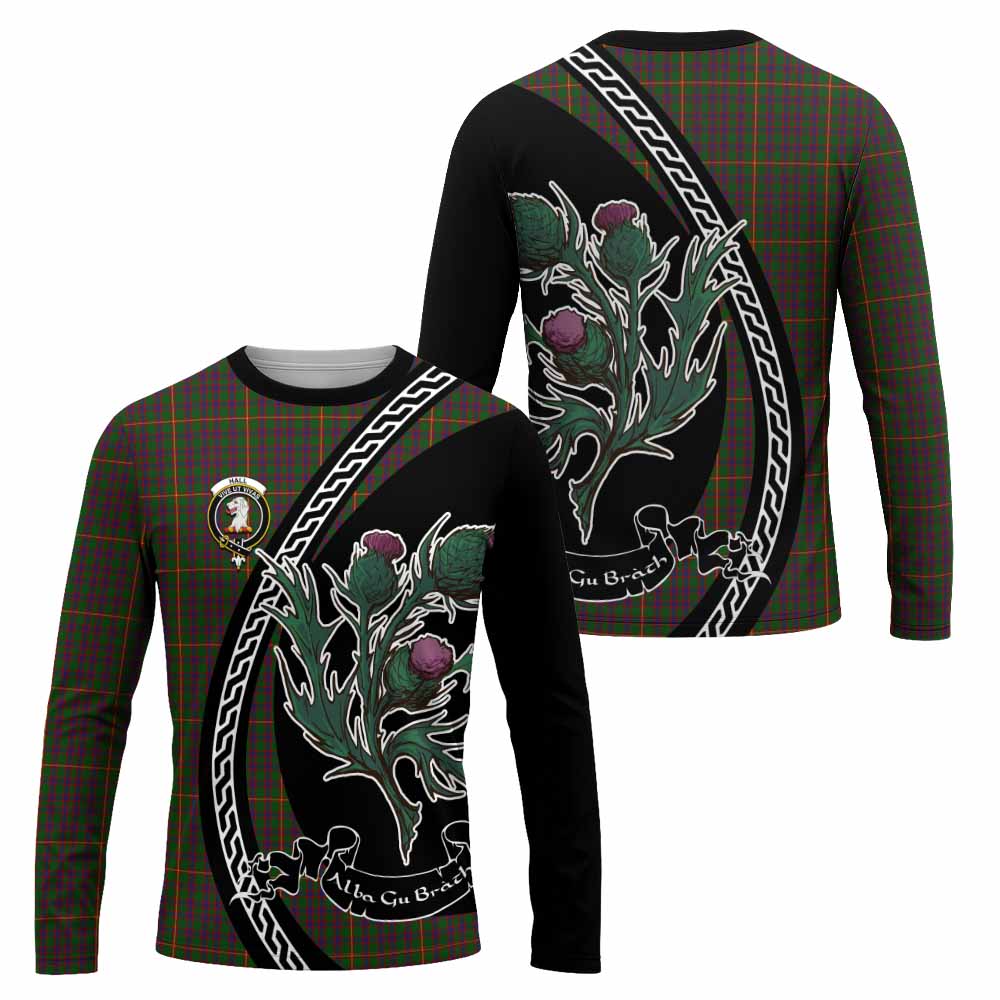 Hall Family Crest Tartan Long Sleeve T-Shirt Alba Thistle Inspired - Tartan Vibes Clothing