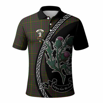 Hall Family Crest Tartan Polo Shirt Alba Thistle Inspired