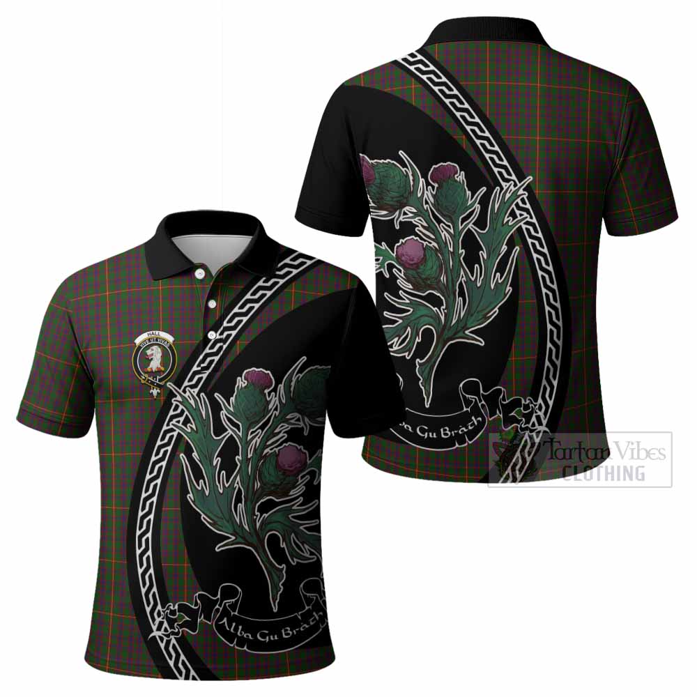 Hall Family Crest Tartan Polo Shirt Alba Thistle Inspired - Tartan Vibes Clothing