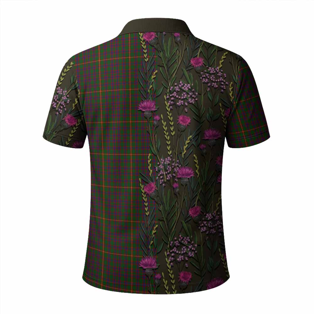 Hall Family Crest Tartan Polo Shirt Scottish Thistle Flower Pattern Half Style - Tartan Vibes Clothing