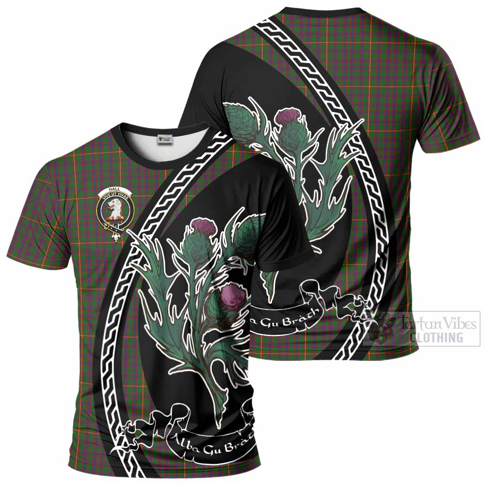 Hall Family Crest Tartan T-Shirt Alba Thistle Inspired - Tartan Vibes Clothing