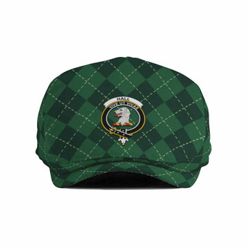 Hall Scottish Family Crest Flat Cap Green Argyle Classic Style