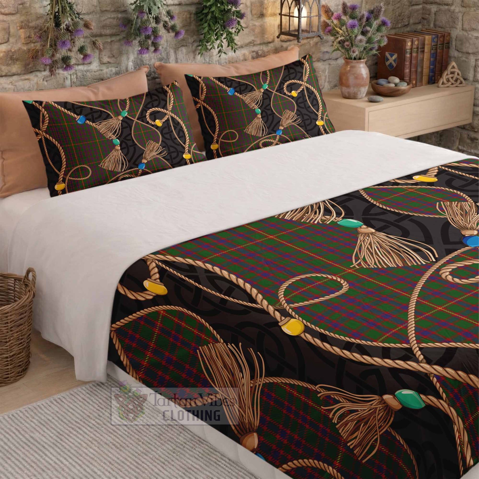 Hall Scottish Tartan Twisted Ropes Stylized Bedding Set - Tartan Vibes Clothing