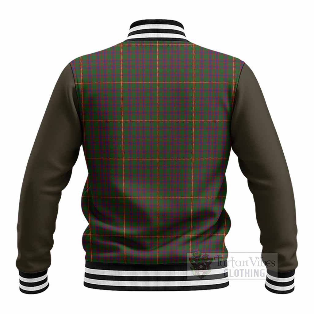 Hall Tartan Accent Baseball Jacket with Family Crest